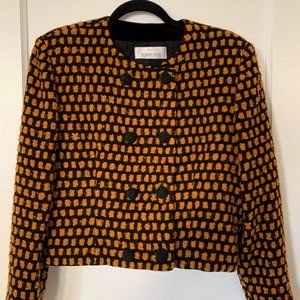 Vintage Mustard and Black Tweed Miss Torrente Size 38 Blazer